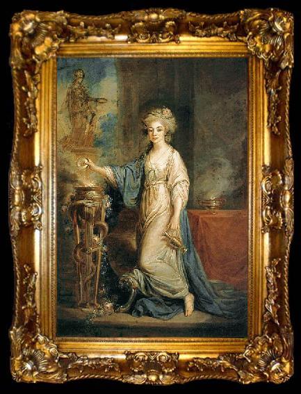 framed  Angelica Kauffmann Portrait of a Woman as a Vestal Virgin, ta009-2